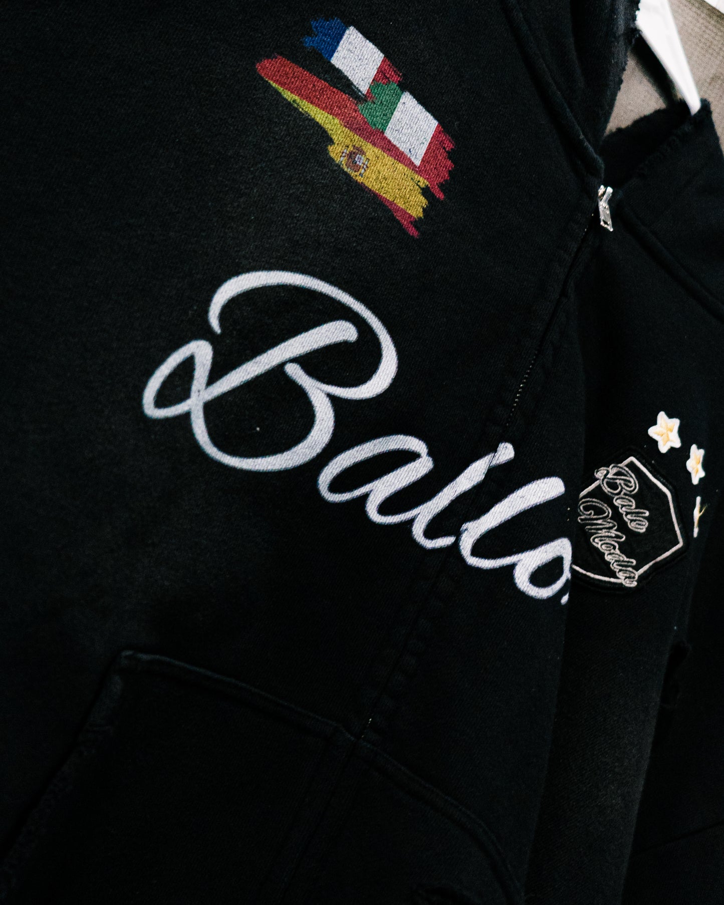Black International Zip-Up