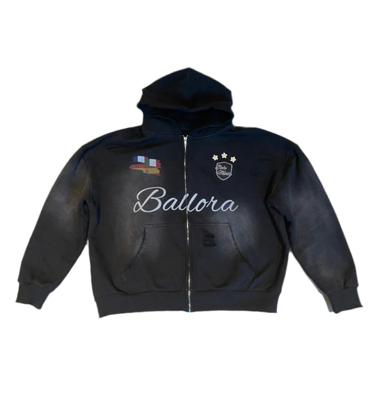 Black International Zip-Up
