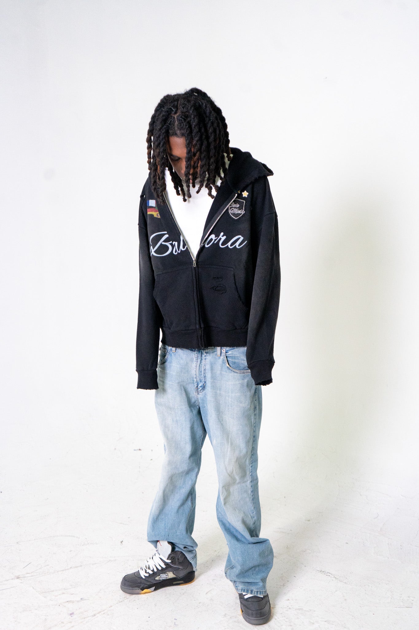 Black International Zip-Up